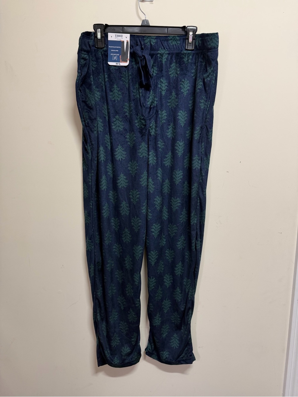 Men's Navy Blue Pine-Print Lounge Pants